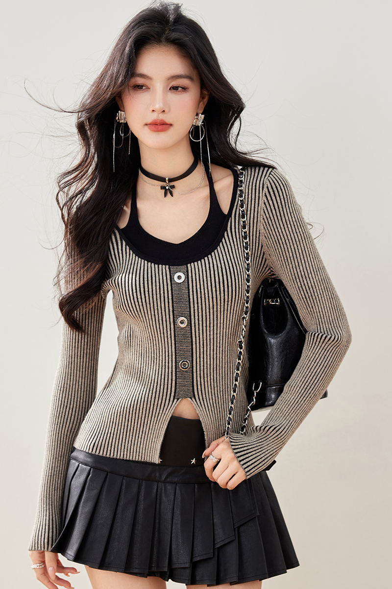 Fashion Pseudo-two tops spicegirl sweater for women