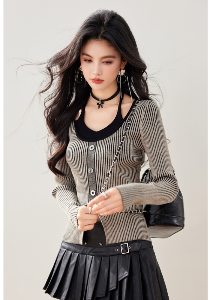 Fashion Pseudo-two tops spicegirl sweater for women