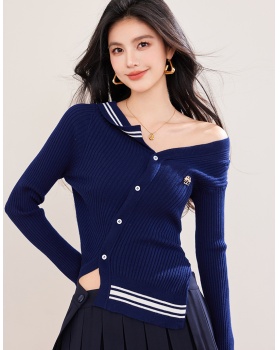 Niche asymmetry sweater all-match tops for women