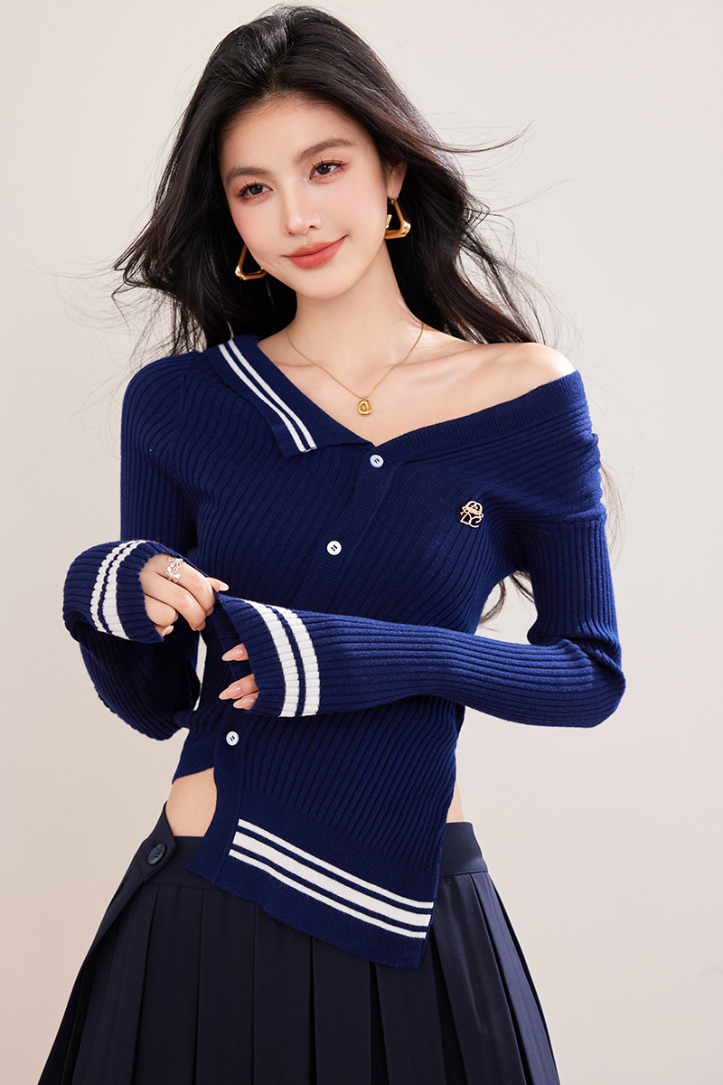 Niche asymmetry sweater all-match tops for women