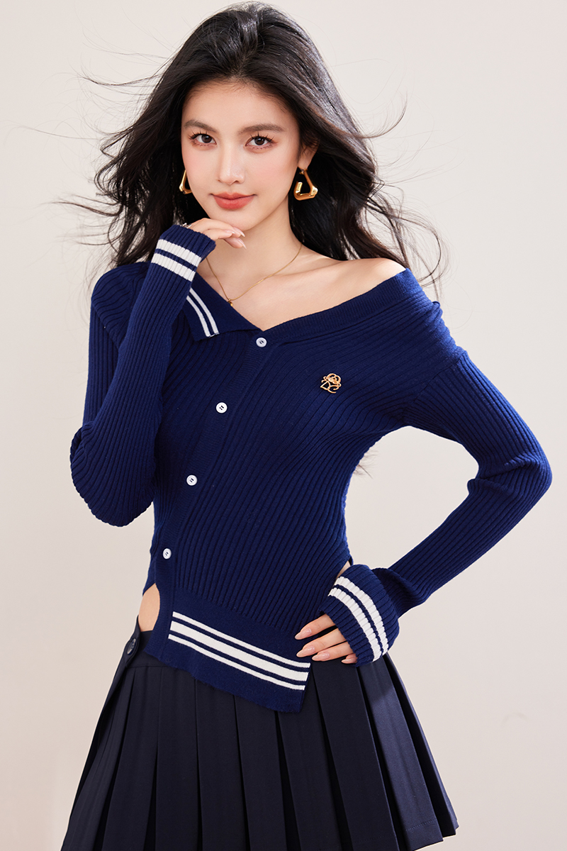 Niche asymmetry sweater all-match tops for women