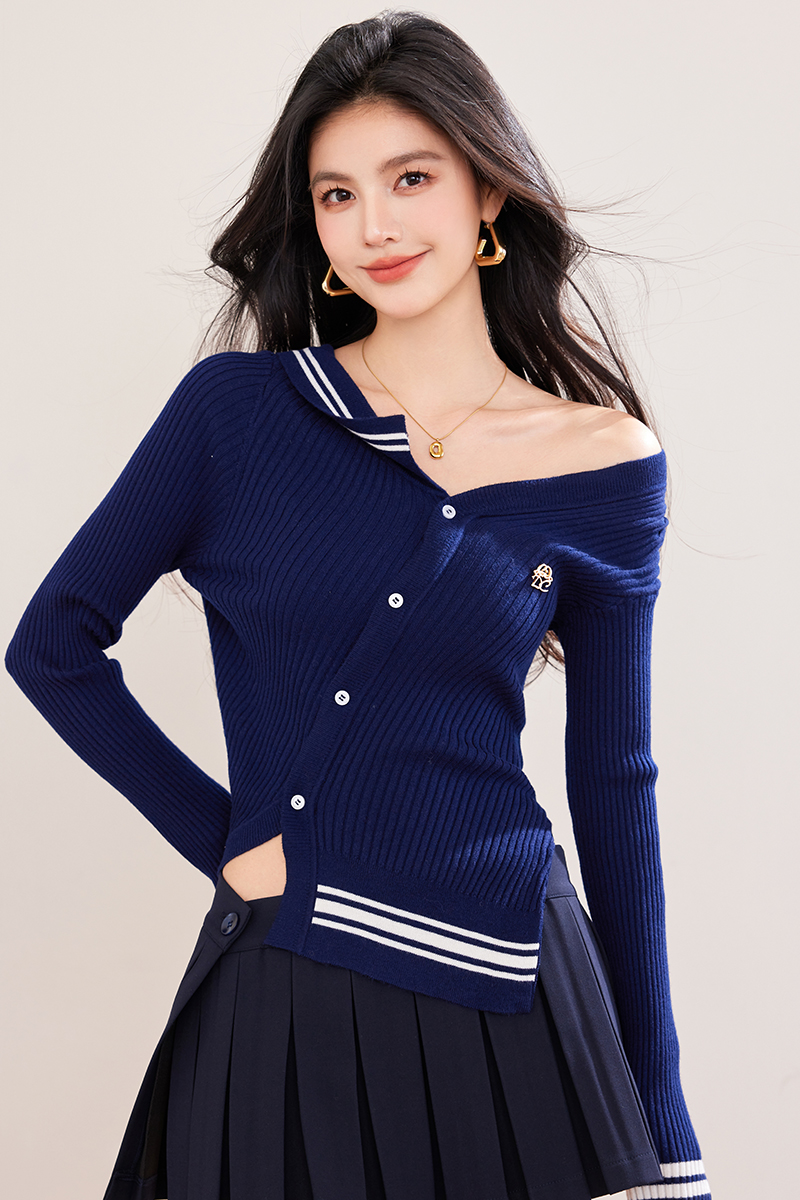 Niche asymmetry sweater all-match tops for women
