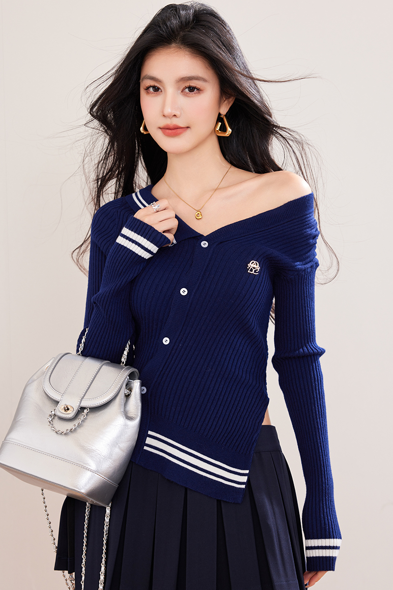 Niche asymmetry sweater all-match tops for women