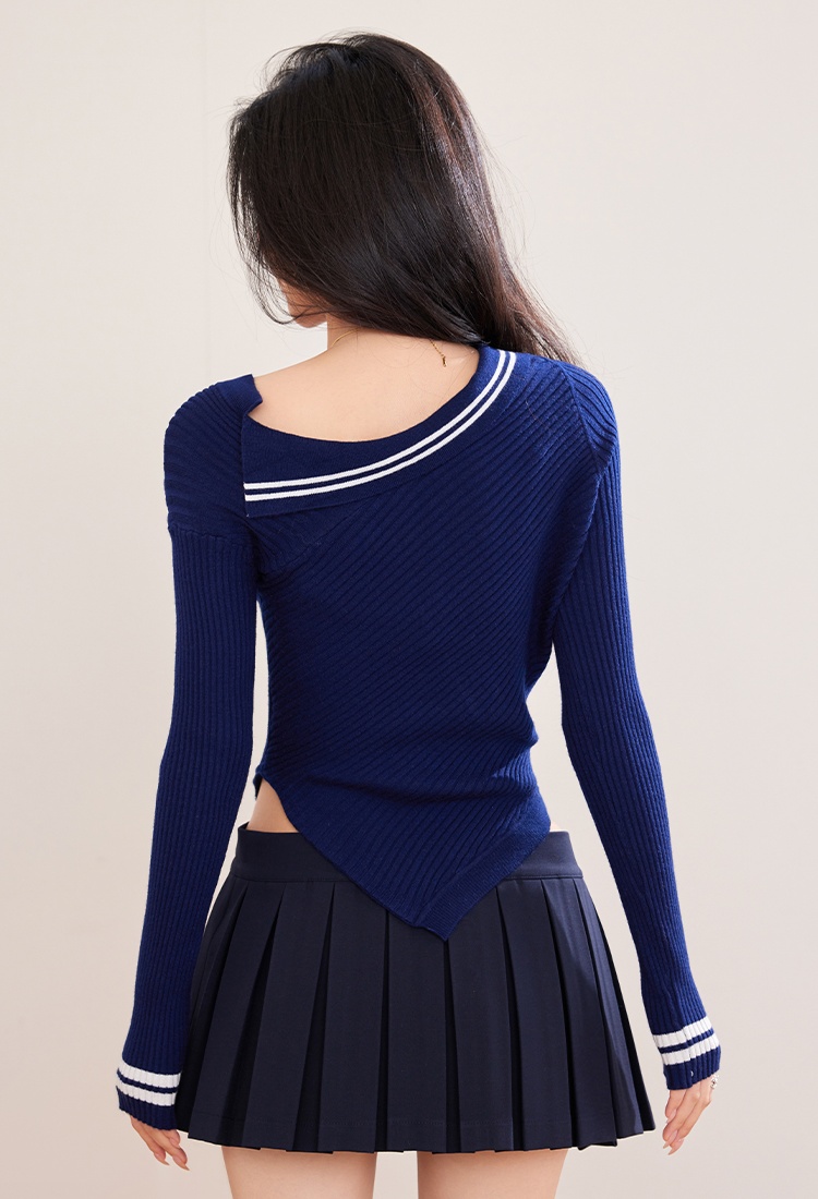 Niche asymmetry sweater all-match tops for women