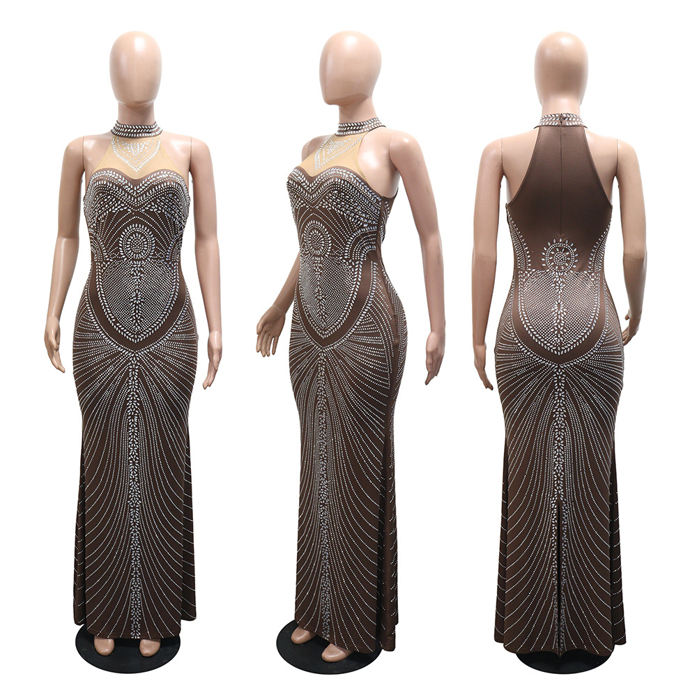 Rhinestone evening dress dress for women