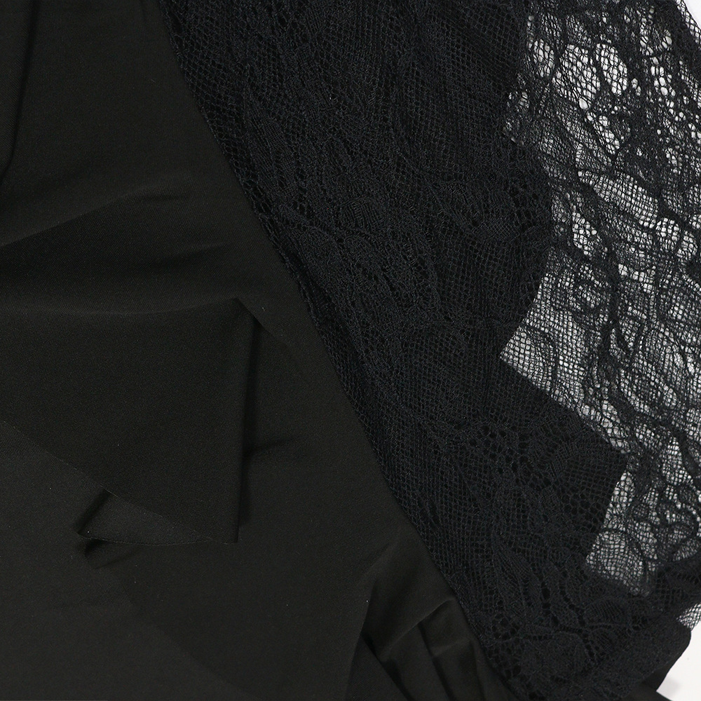 European style splice square collar sexy dress for women