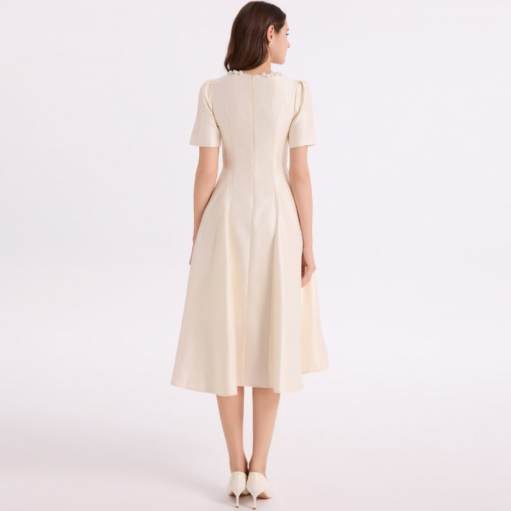 Tender round neck slim temperament A-line dress