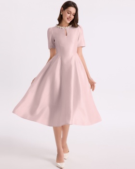 Slim pinched waist tender temperament dress