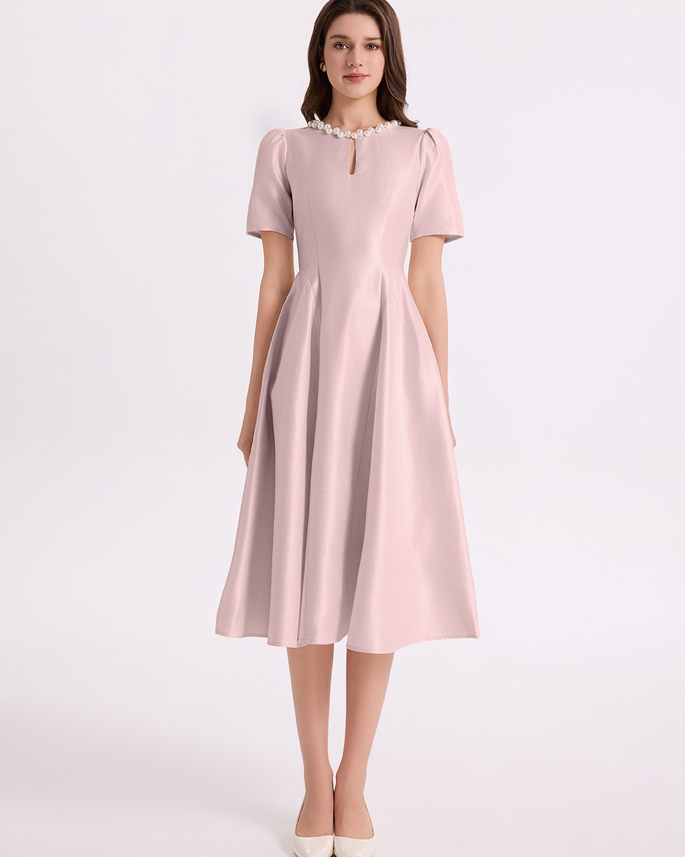 Slim pinched waist tender temperament dress