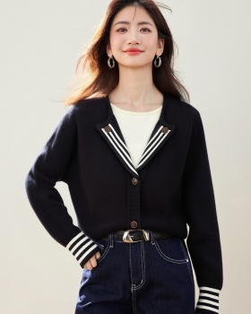 Long sleeve cardigan lapel tops for women