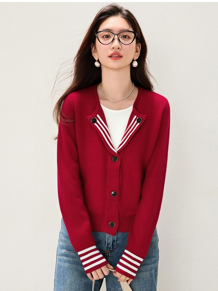 Long sleeve cardigan lapel tops for women