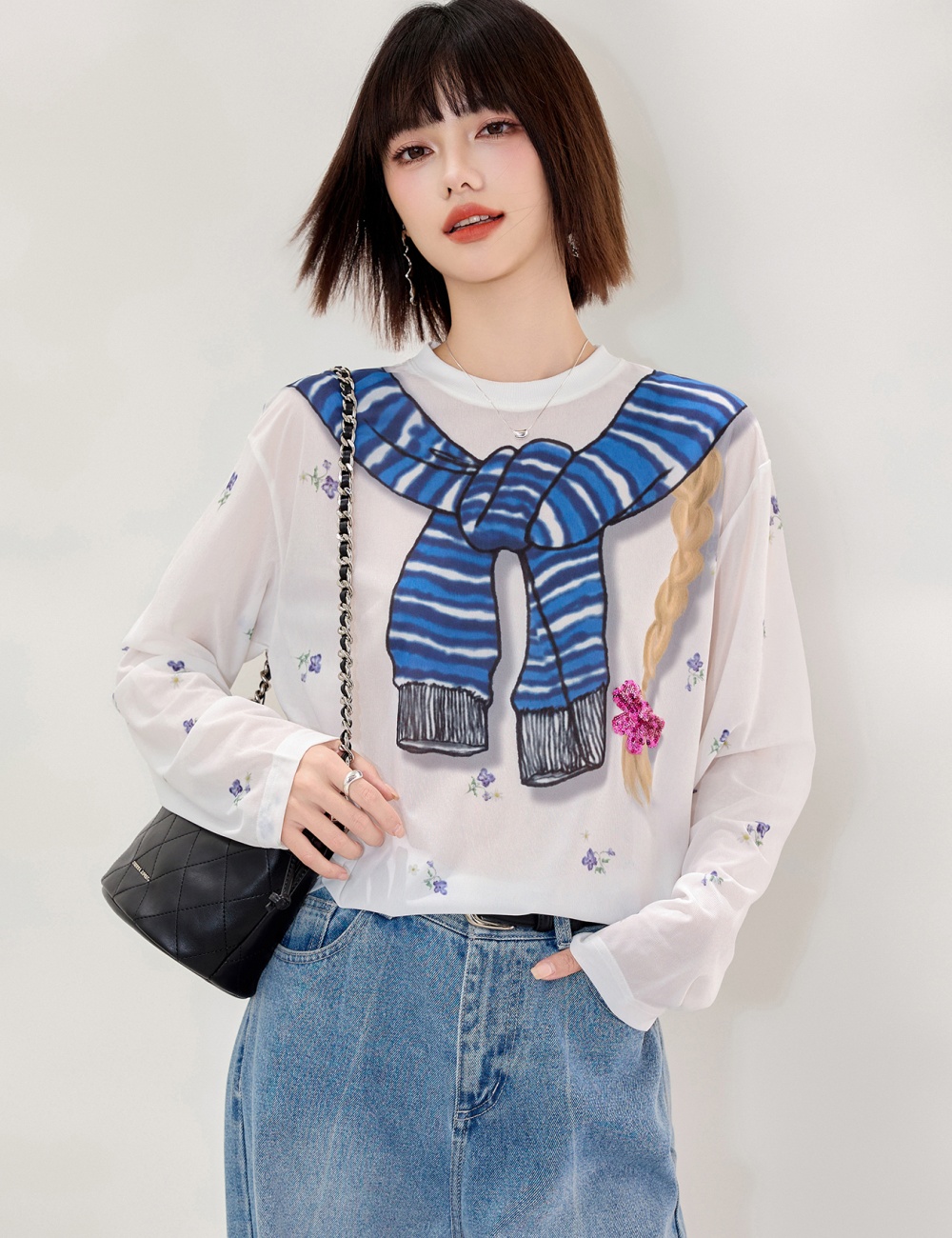 Floral spring collar slim cloak sunscreen loose smock