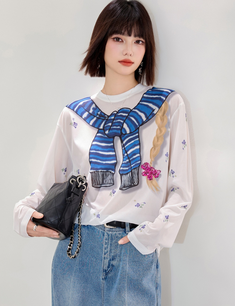 Floral spring collar slim cloak sunscreen loose smock