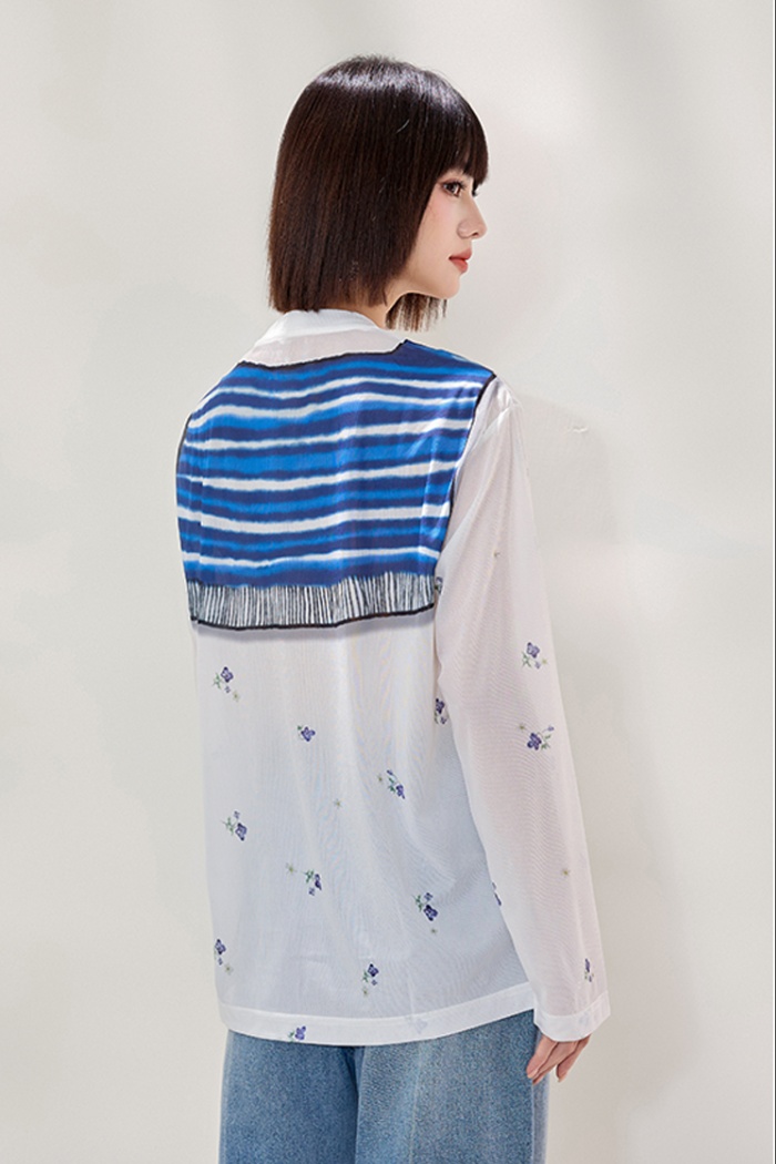 Floral spring collar slim cloak sunscreen loose smock