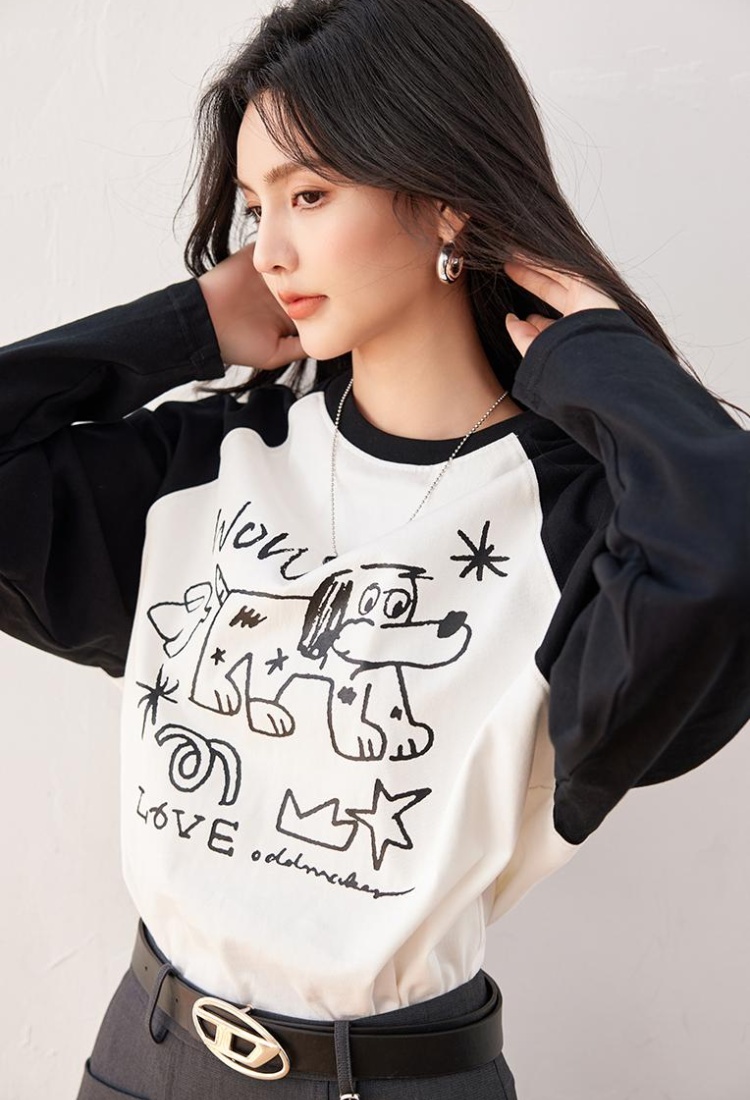 Wears outside printing T-shirt long sleeve autumn tops