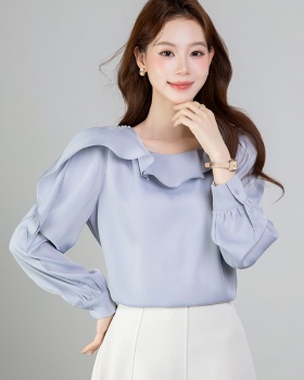 All-match tops lotus leaf edges shirt for women