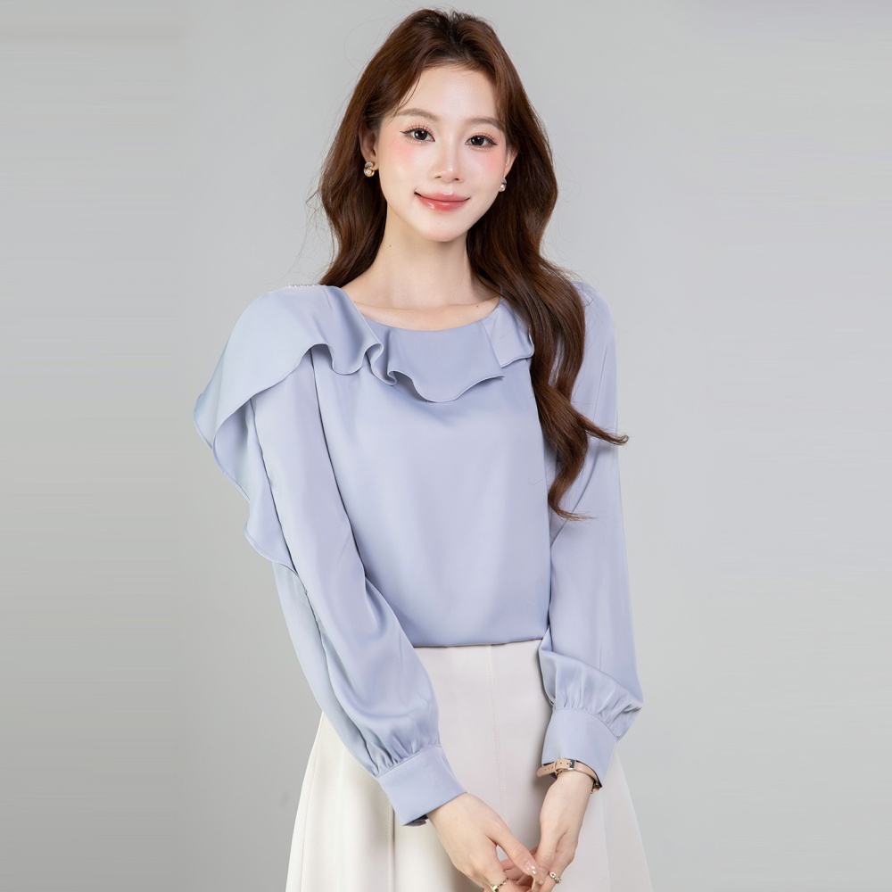 All-match tops lotus leaf edges shirt for women