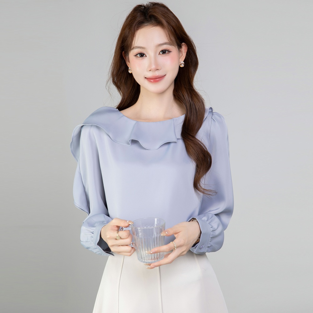 All-match tops lotus leaf edges shirt for women