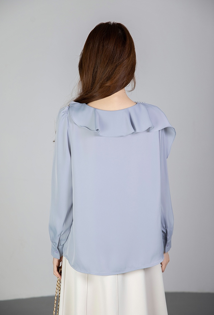 All-match tops lotus leaf edges shirt for women