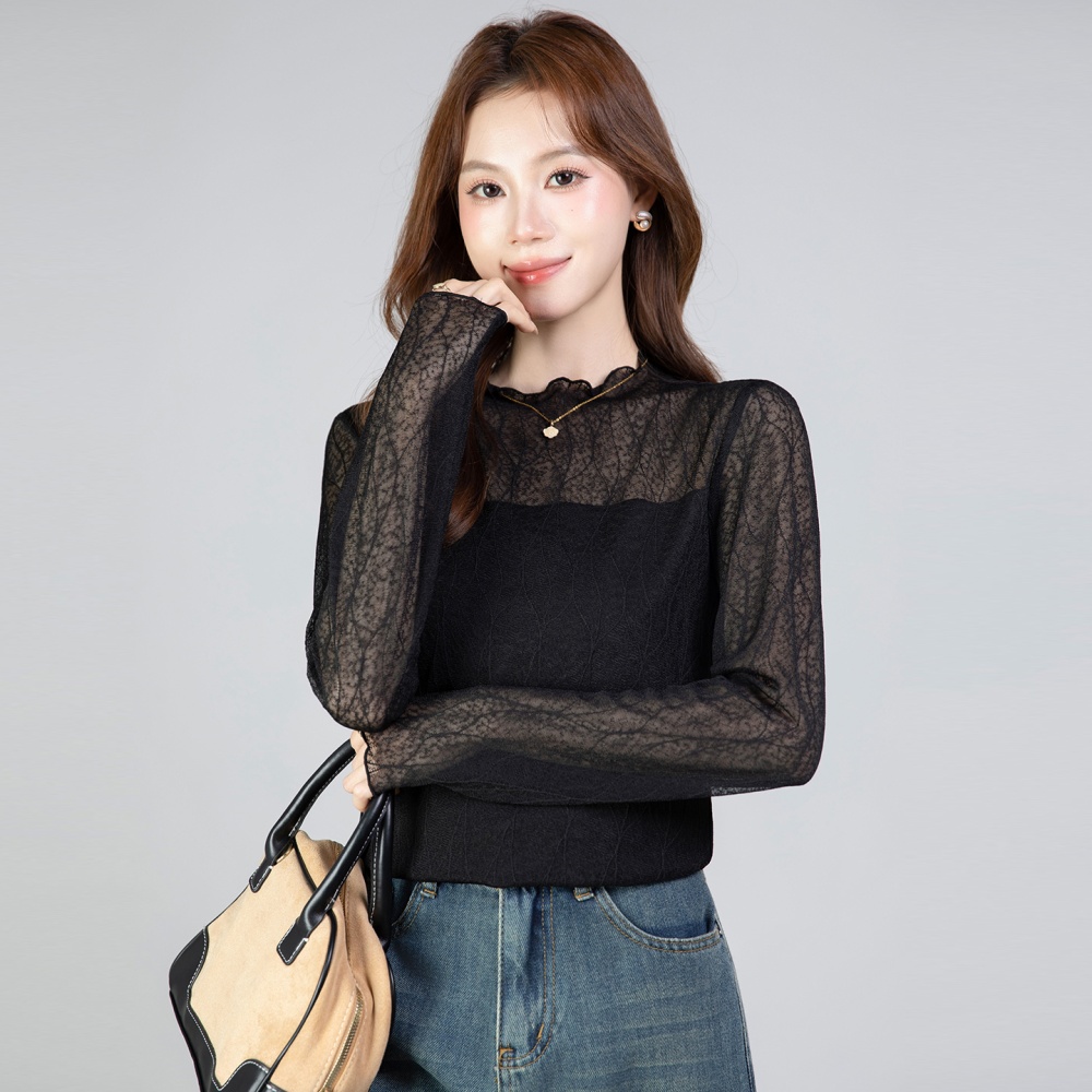 Lace bottoming shirts long sleeve bottoming shirt for women