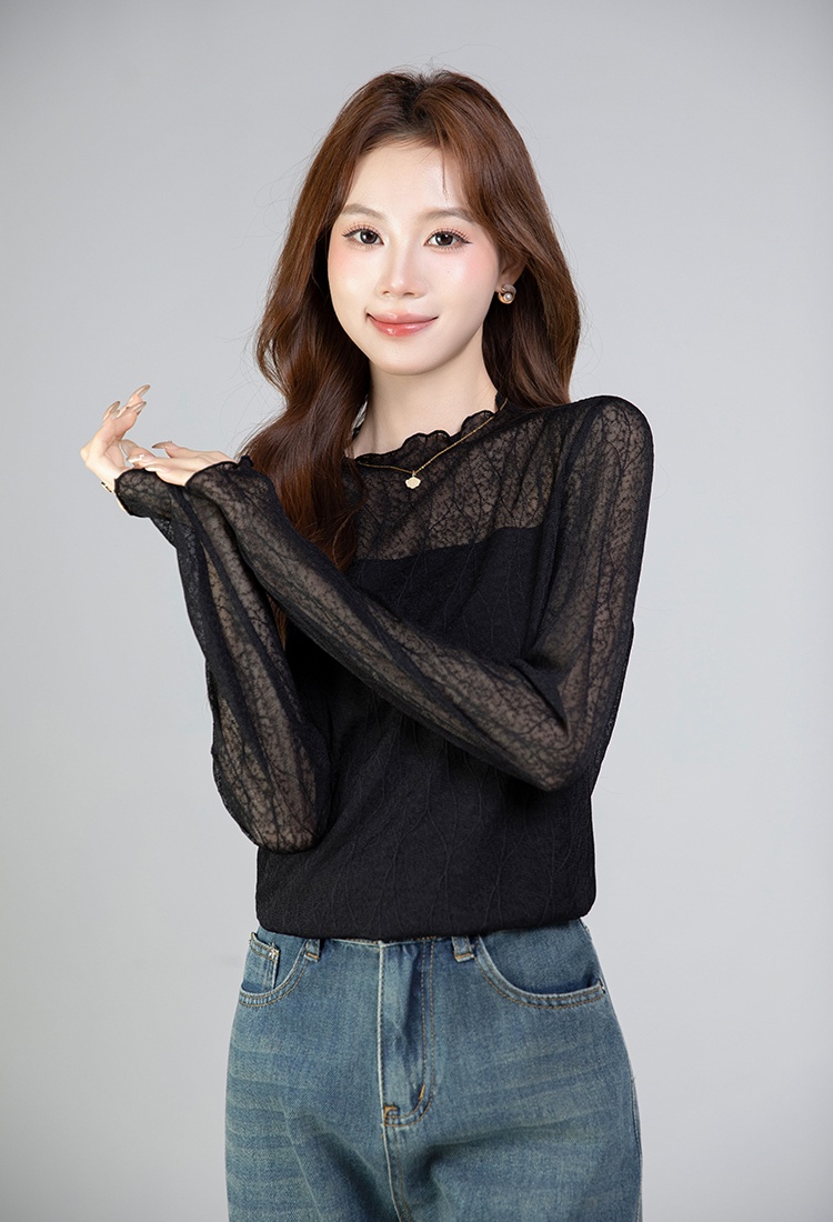 Lace bottoming shirts long sleeve bottoming shirt for women