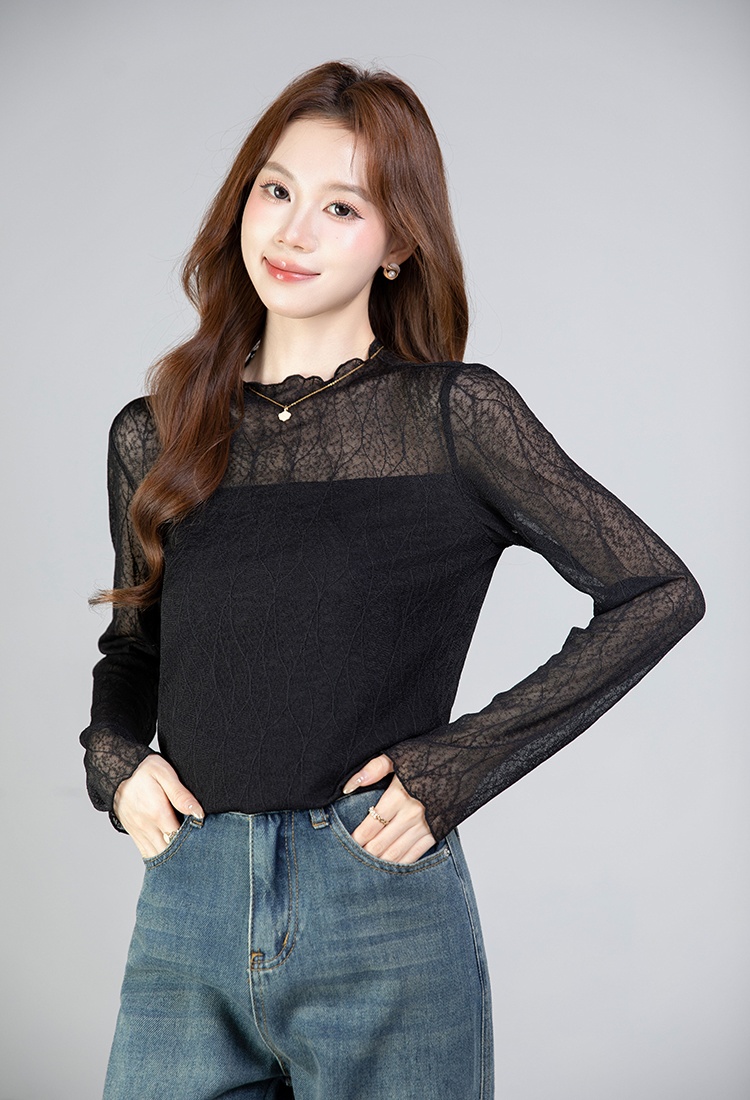 Lace bottoming shirts long sleeve bottoming shirt for women