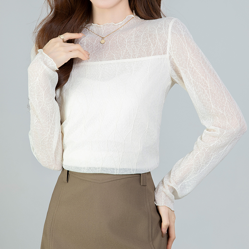 Lace bottoming shirts long sleeve bottoming shirt for women