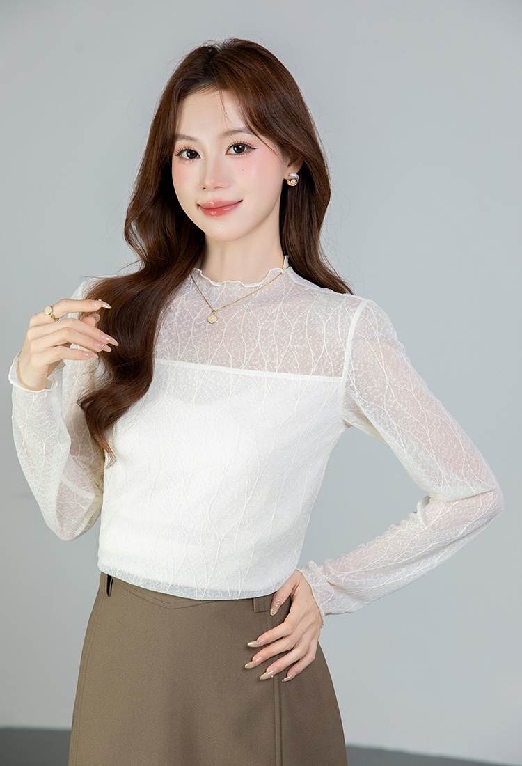 Lace bottoming shirts long sleeve bottoming shirt for women