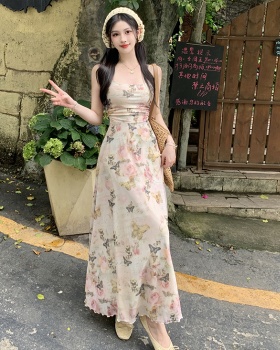 Temperament spring and summer strap dress France style dress