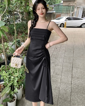 Green spring and summer dress sling halter long dress