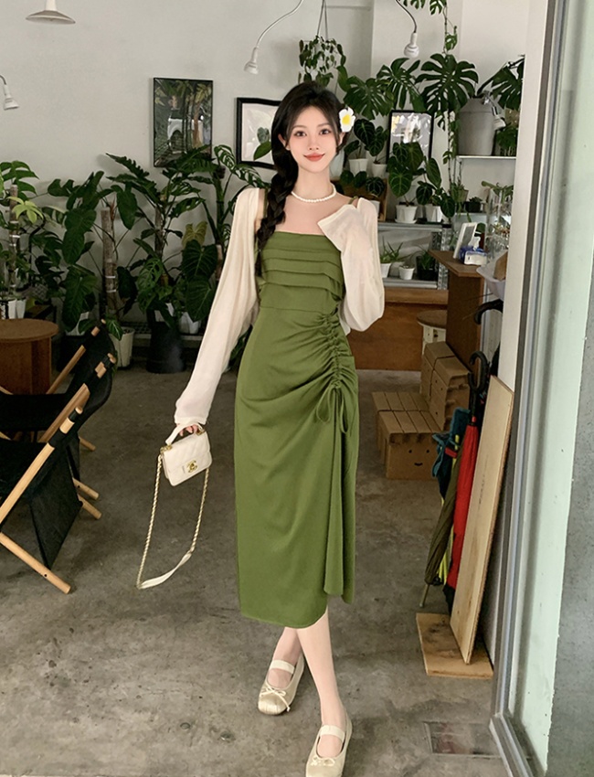 Large yard dress temperament long dress a set