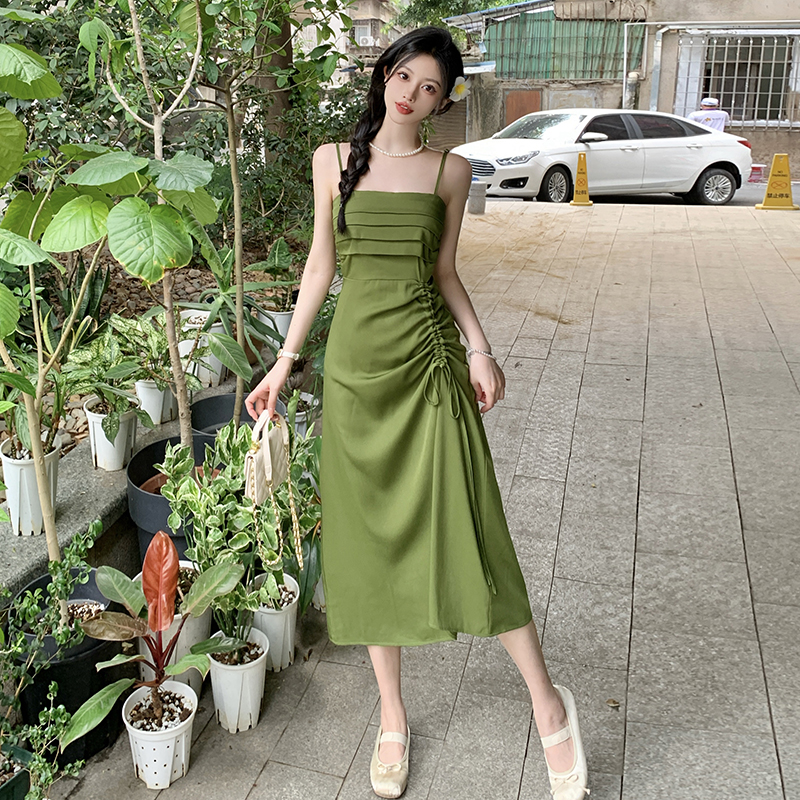 Large yard dress temperament long dress a set