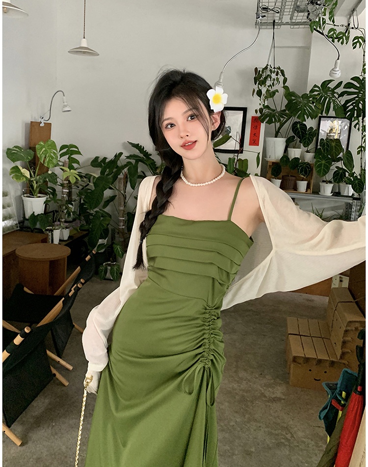 Large yard dress temperament long dress a set