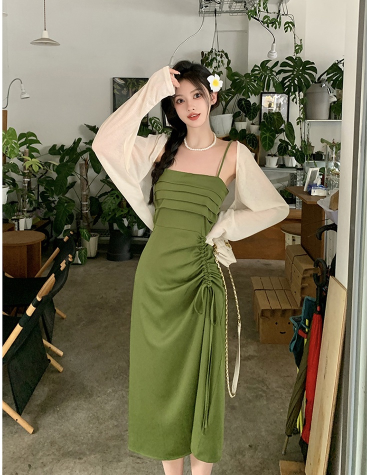 Large yard dress temperament long dress a set