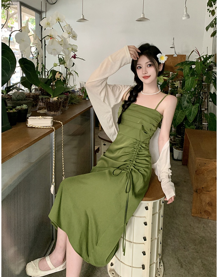 Large yard dress temperament long dress a set