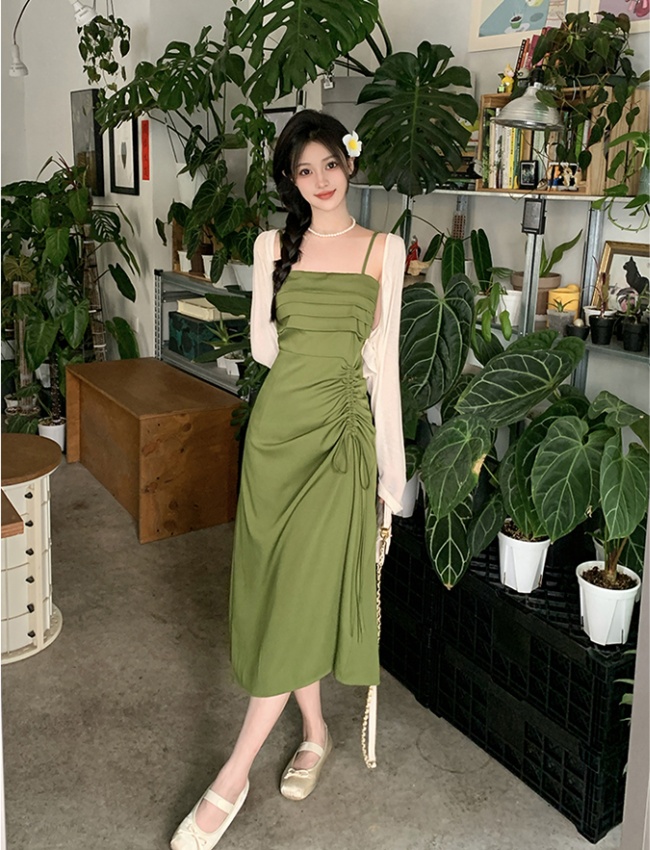 Large yard dress temperament long dress a set