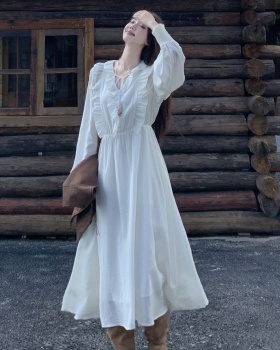 Large yard spring and autumn temperament dress