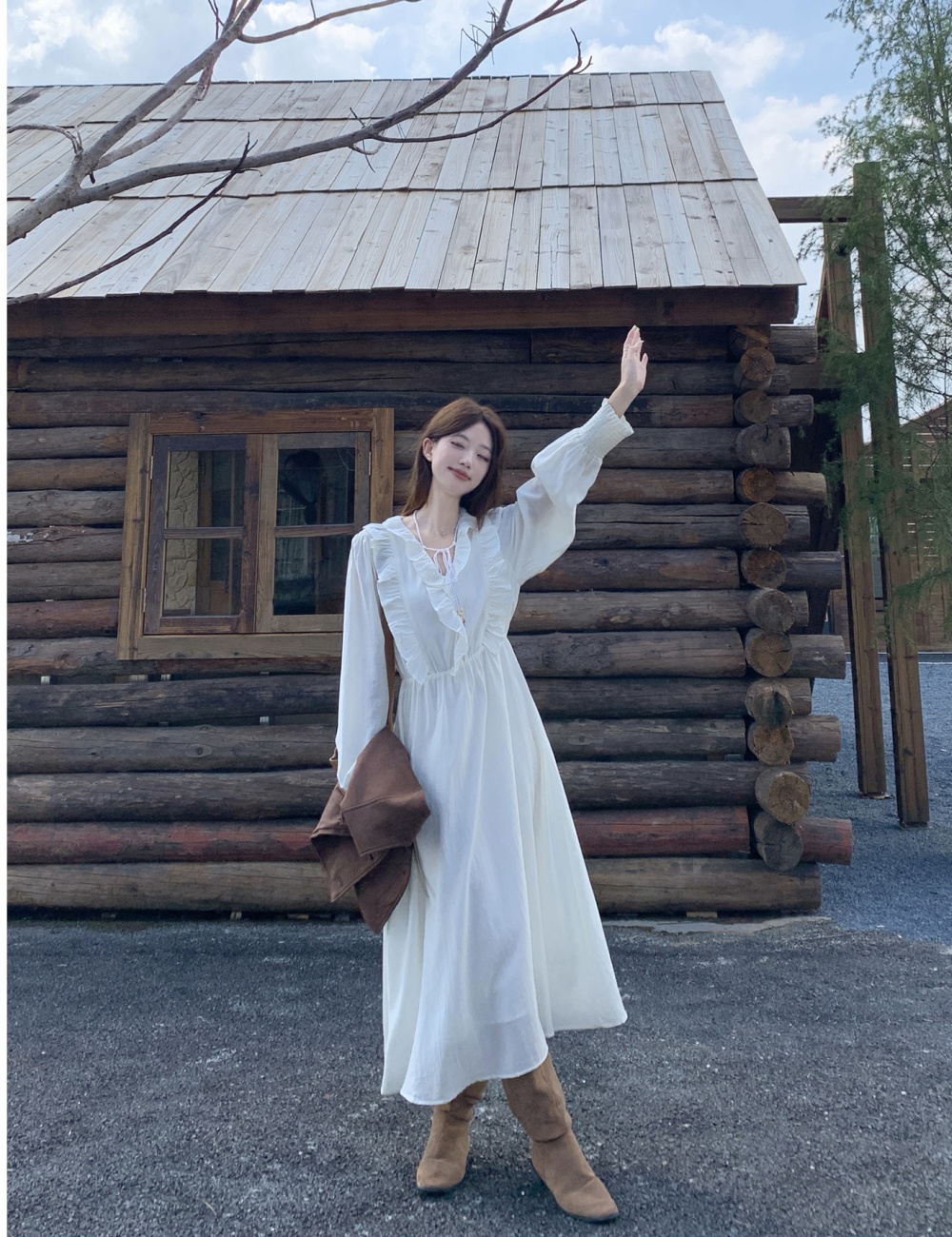 Large yard spring and autumn temperament dress