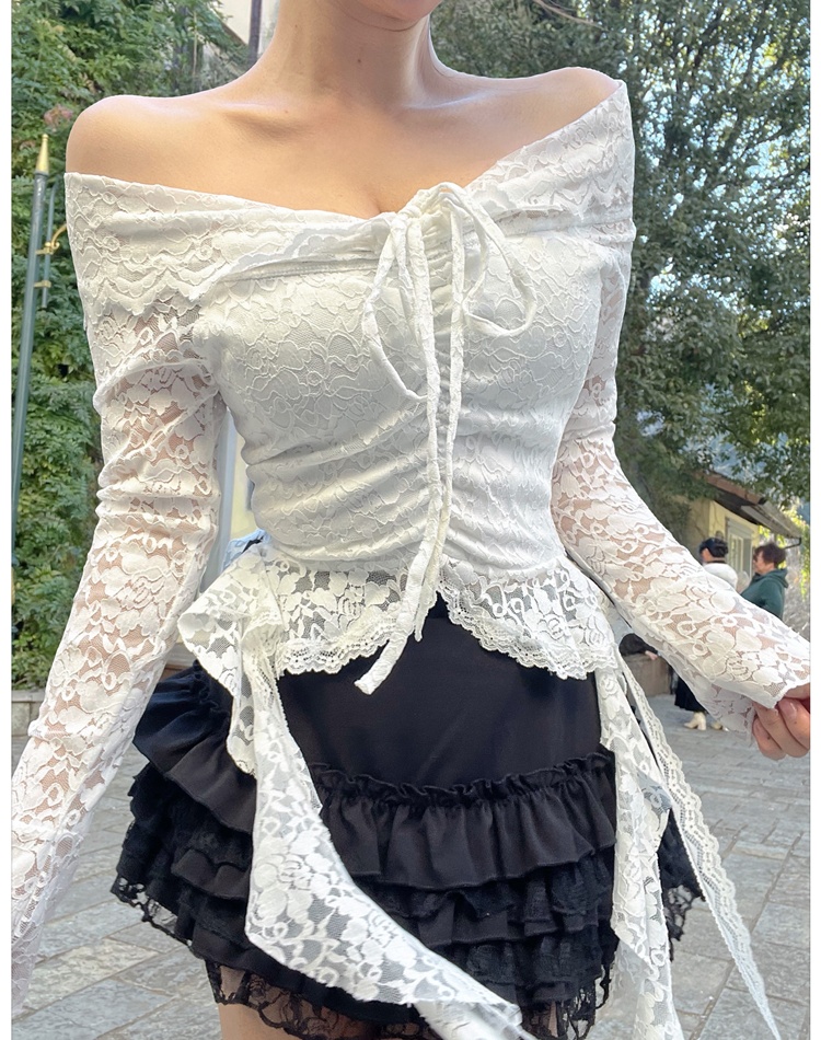 Spicegirl lace tops long sleeve frenum shirts for women