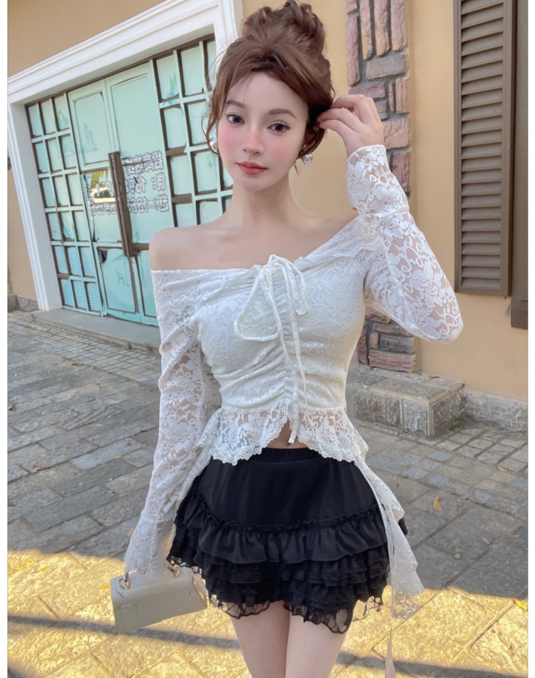 Spicegirl lace tops long sleeve frenum shirts for women