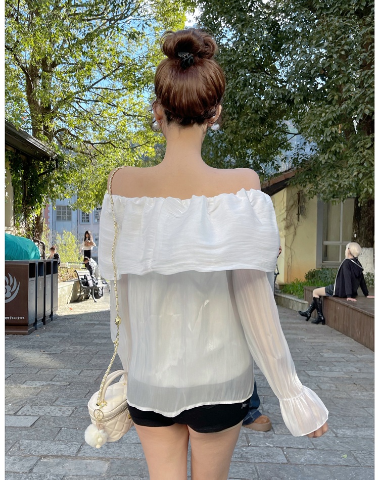 Temperament tops lotus leaf collar shirt