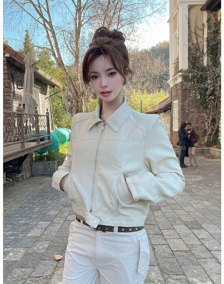 Korean style spring leather coat Western style coat