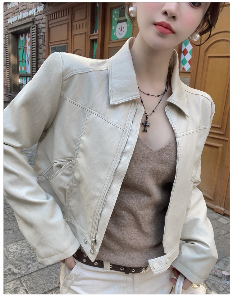 Korean style spring leather coat Western style coat