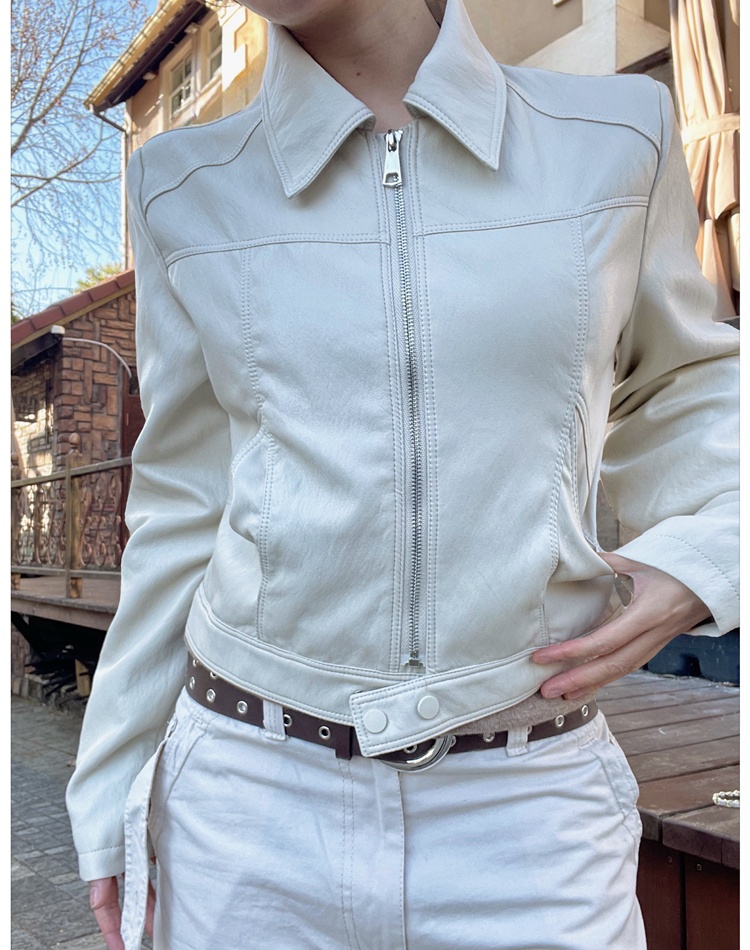 Korean style spring leather coat Western style coat