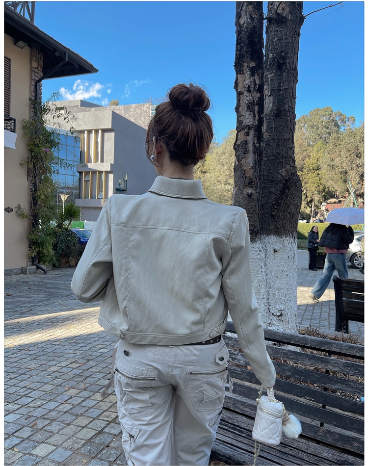 Korean style spring leather coat Western style coat