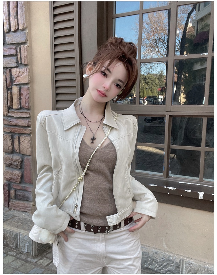 Korean style spring leather coat Western style coat