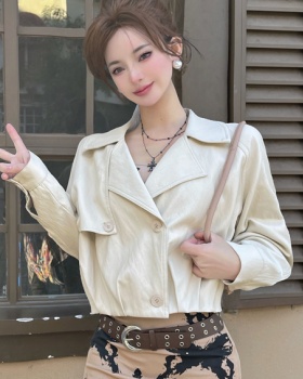 Spring locomotive coat Korean style leather coat
