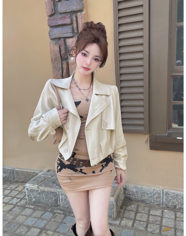 Spring locomotive coat Korean style leather coat