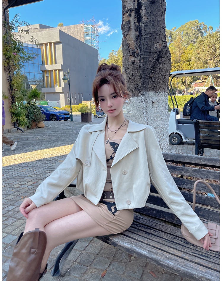 Spring locomotive coat Korean style leather coat