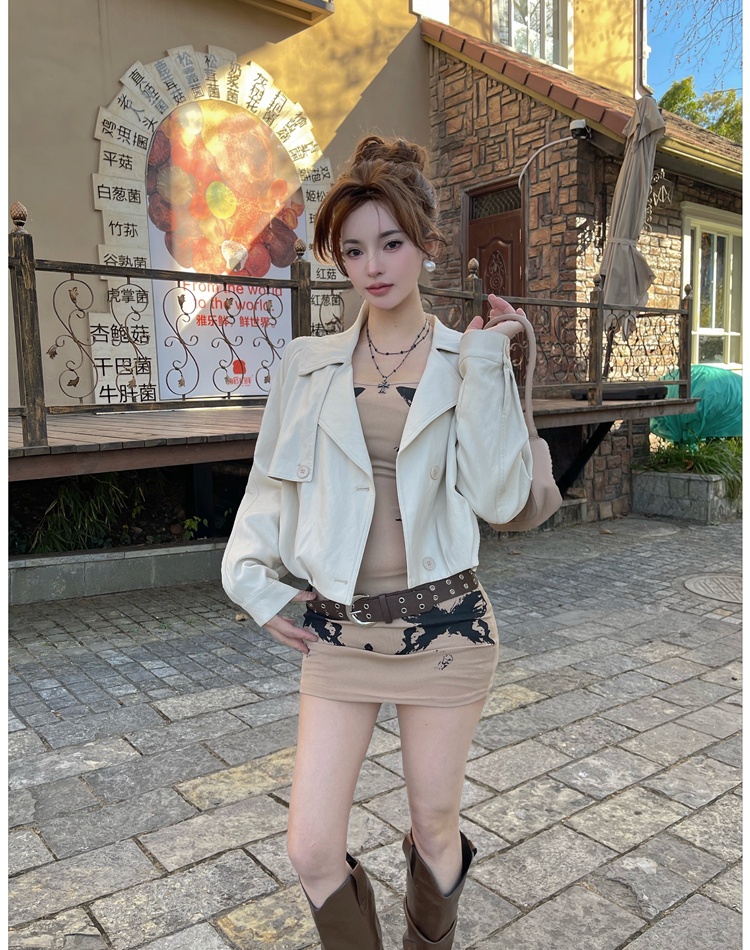Spring locomotive coat Korean style leather coat